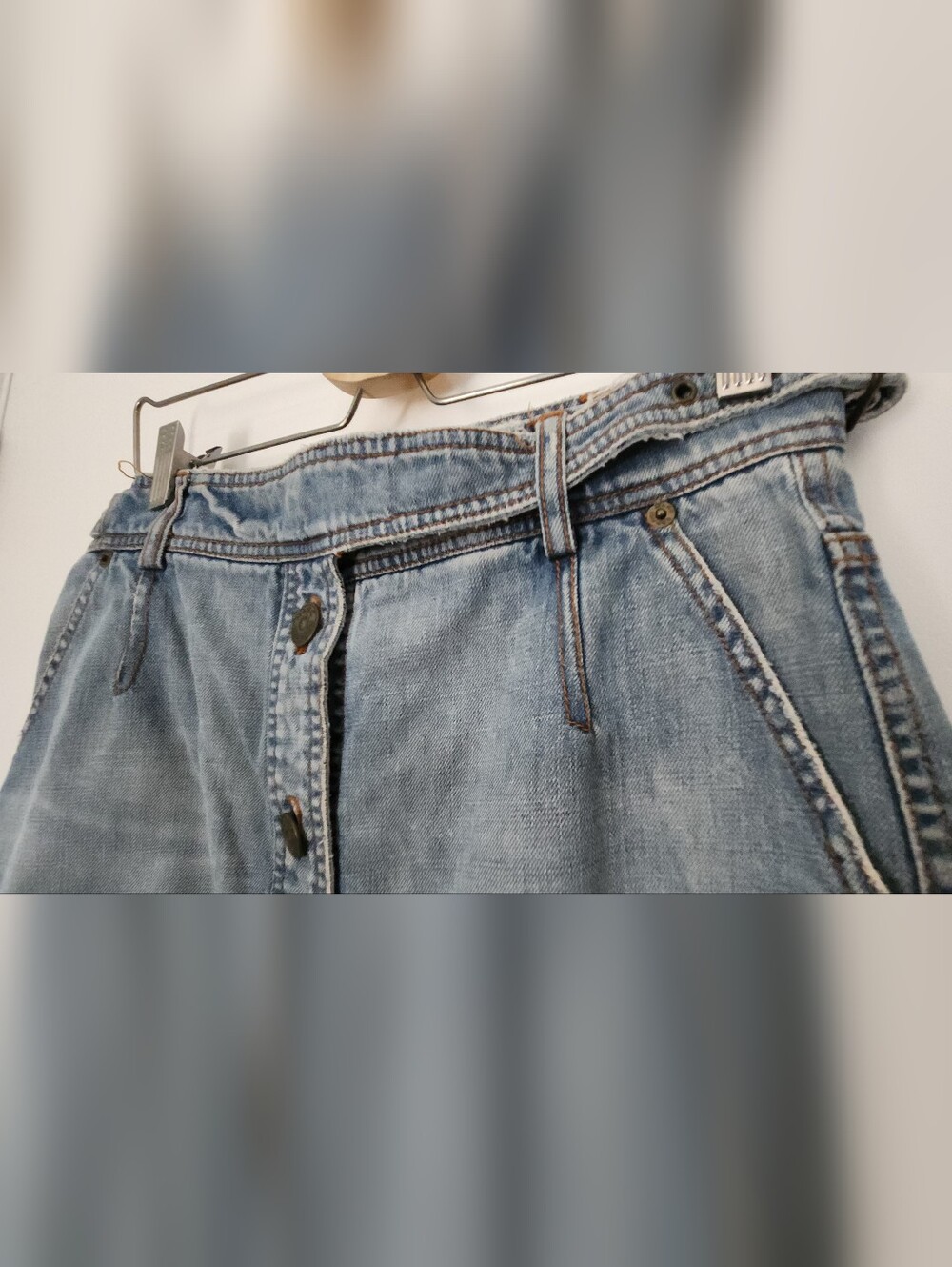 Marc Jacobs Light Blue Denim Button-Front Mini Skirt - Picture 3 of 5